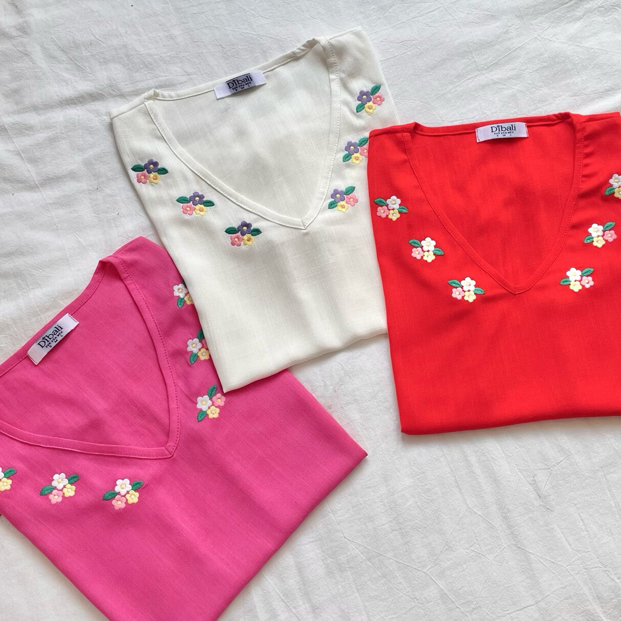Blusa Bordada cuello V